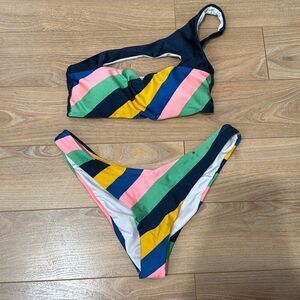 NWOT Cotton on rainbow bikini top size xs and bottoms small